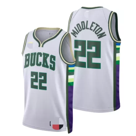 Men's Khris Middleton #22 Milwaukee Bucks Swingman NBA Jersey - City Edition 2021/22 - buybasketballnow