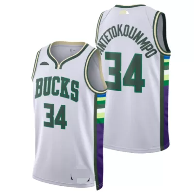 Men's Giannis Antetokounmpo #34 Milwaukee Bucks Swingman NBA Jersey - City Edition 2021/22 - buybasketballnow