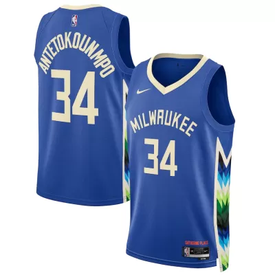 Men's Giannis Antetokounmpo #34 Milwaukee Bucks Swingman NBA Jersey - City Edition 2022/23 - buybasketballnow