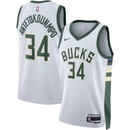 Men's Bucks Antetokounmpo #34 Milwaukee Bucks Swingman NBA Jersey - Association Edition2022/23 - buybasketballnow