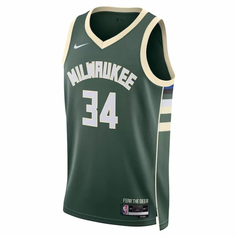Men's Bucks Antetokounmpo #34 Milwaukee Bucks Swingman NBA Jersey - Icon Edition 2022/23 - buybasketballnow