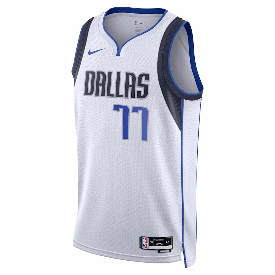 Luka Dončić 77 White Golden Edition Jersey - Kitsociety