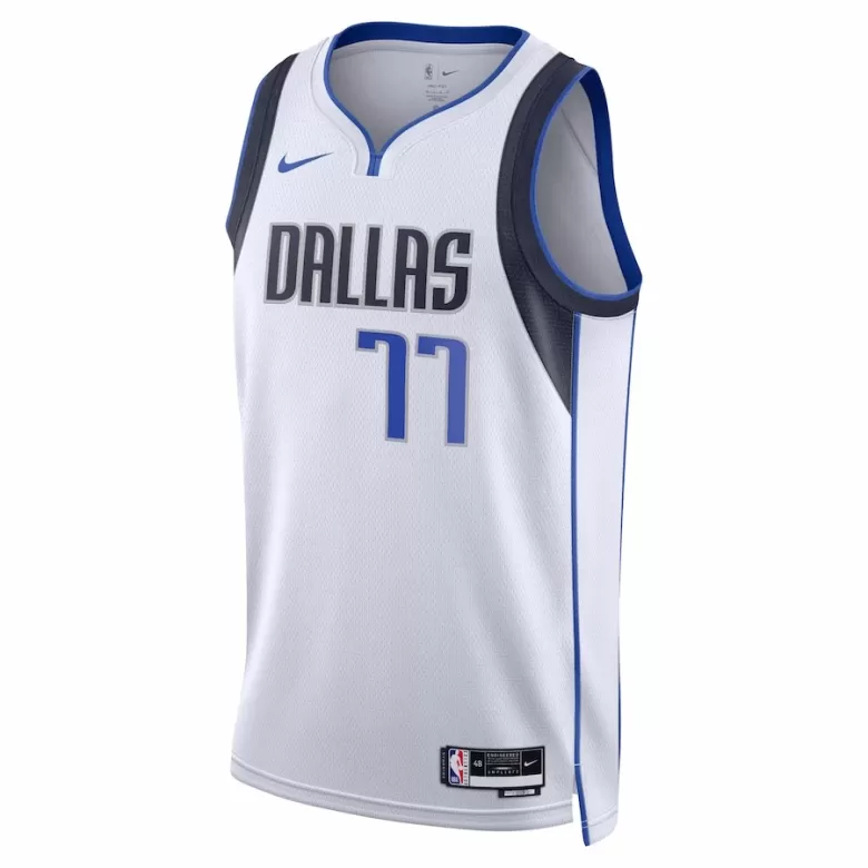 Nike Men's 2022-23 City Edition Dallas Mavericks Luka Doncic #77 Blue Dri-Fit Swingman Jersey, Medium