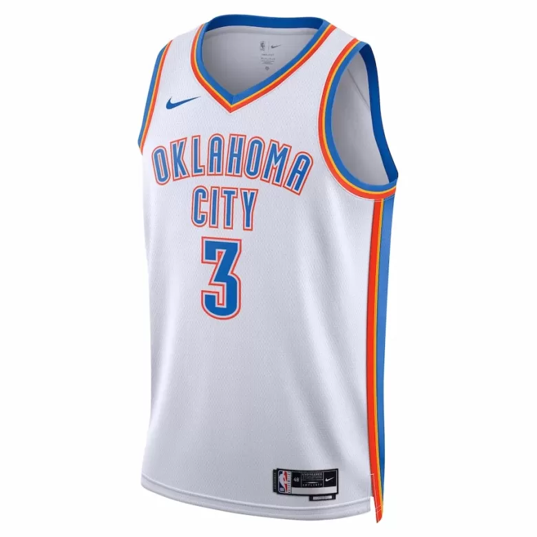 Men's Josh Giddey #3 Oklahoma City Thunder Swingman NBA Jersey - Association Edition2022/23 - buybasketballnow