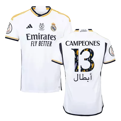 CAMPEONES #13 Real Madrid Home Soccer Jersey 2023/24 - Campeones Supercopa - buybasketballnow