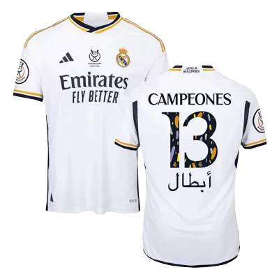 Authentic CAMPEONES #13 Real Madrid Home Soccer Jersey 2023/24 - Campeones Supercopa - buybasketballnow