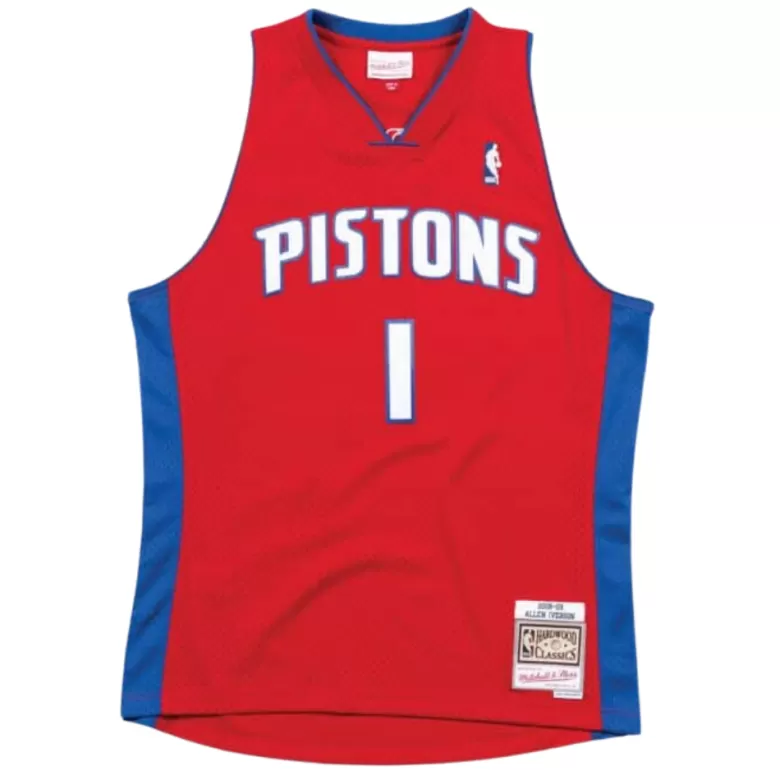 Allen Iverson #1 Detroit Pistons Swingman Jersey Red 2008/09 - buybasketballnow