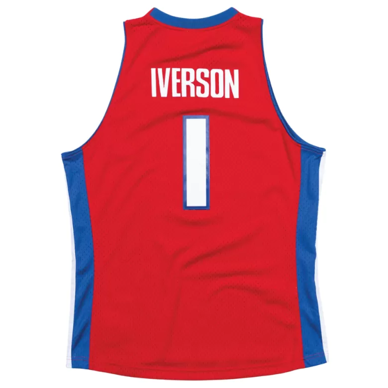 Allen Iverson #1 Detroit Pistons Swingman Jersey Red 2008/09 - buybasketballnow