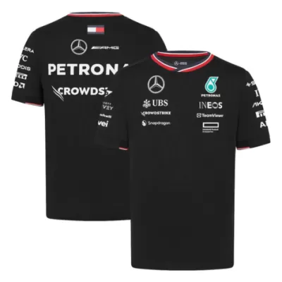 Mercedes AMG Petronas F1 Racing Team Black T-Shirt 2024 - buybasketballnow