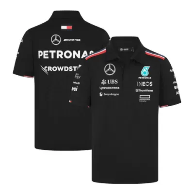 Mercedes AMG Petronas F1 Black Team Polo 2024 - buybasketballnow