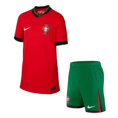 Kid's Portugal Home Soccer Jersey Kit(Jersey+Shorts) Euro 2024 - buybasketballnow