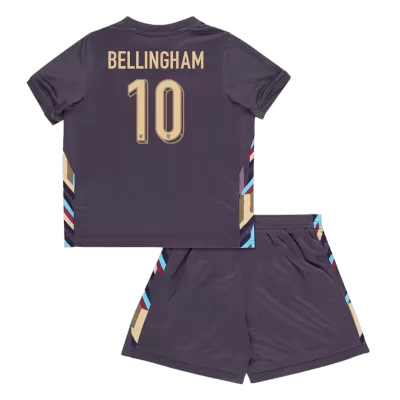 Kid's BELLINGHAM #10 England Away Soccer Jersey Kit(Jersey+Shorts) Euro 2024 - buybasketballnow