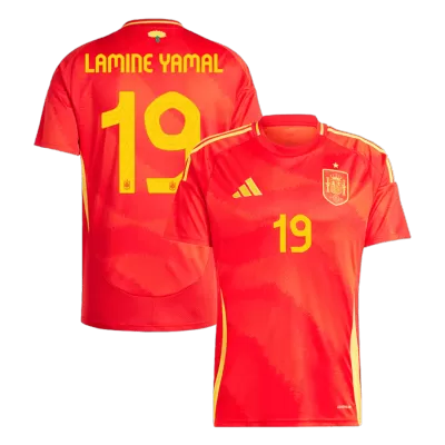 LAMINE YAMAL #19 Spain Home Soccer Jersey Euro 2024 - buybasketballnow