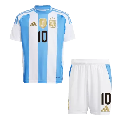 Kid's MESSI #10 Argentina Home Soccer Jersey Kit(Jersey+Shorts) 2024 - buybasketballnow