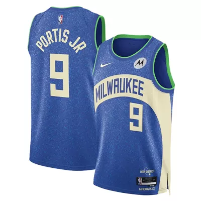 Men's Portis Jr. #9 Milwaukee Bucks Swingman NBA Jersey - City Edition 2023/24 - buybasketballnow