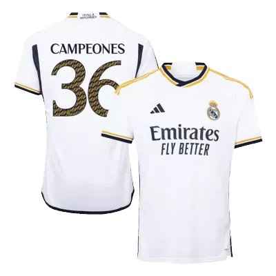 CAMPEONES #36 Real Madrid Home Soccer Jersey 2023/24 - buybasketballnow