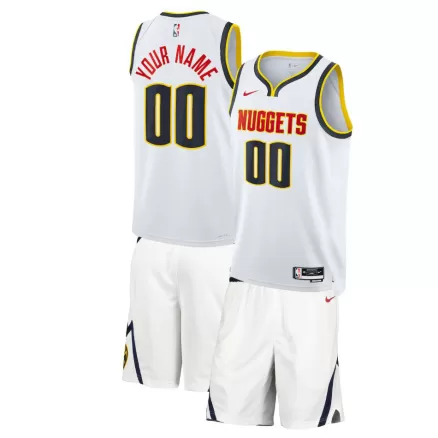 Men's Denver Nuggets Custom White Swingman Uniform 2023/24 - Association Edition - buybasketballnow