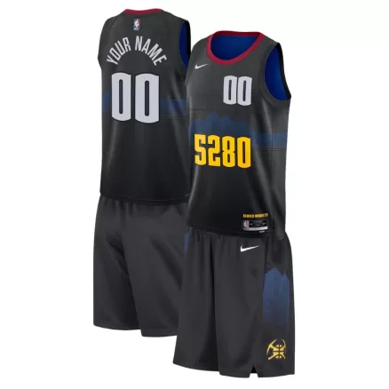 Men's Denver Nuggets Custom Black Swingman Uniform 2023/24 - City Edition - buybasketballnow