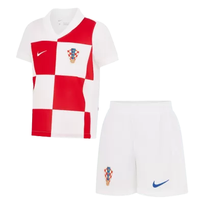 Kid's Croatia Home Soccer Jersey Kit(Jersey+Shorts) Euro 2024 - buybasketballnow