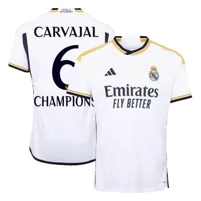 CARVAJAL #6 CHAMPIONS Real Madrid Home Soccer Jersey 2023/24 - buybasketballnow