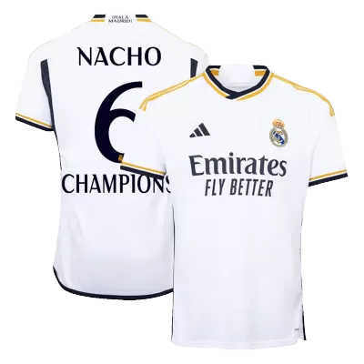 NACHO #6 CHAMPIONS Real Madrid Home Soccer Jersey 2023/24 - buybasketballnow