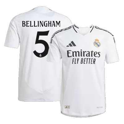 Authentic BELLINGHAM #5 Real Madrid Home Soccer Jersey 2024/25 - buybasketballnow