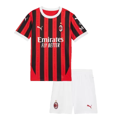 Kid's AC Milan Home Soccer Jersey Kit(Jersey+Shorts) 2024/25 - buybasketballnow