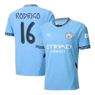 RODRIGO #16 Manchester City Home Soccer Jersey 2024/25 - UCL - buybasketballnow