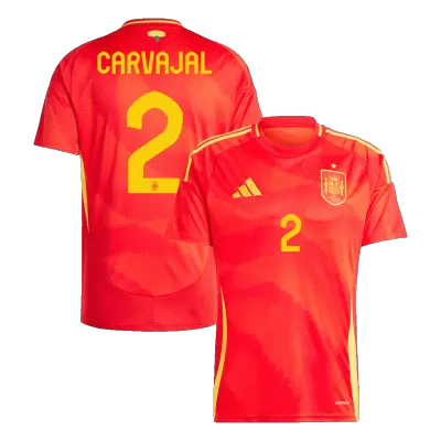 CARVAJAL #2 Spain Home Soccer Jersey Euro 2024 - buybasketballnow