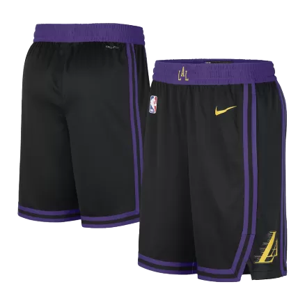 Men's Los Angeles Lakers Black Swingman NBA Shorts - City Edition 2024 - buybasketballnow