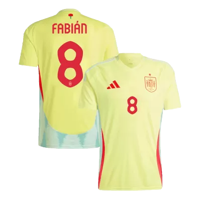 FABIÁN #8 Spain Away Soccer Jersey Euro 2024 - buybasketballnow