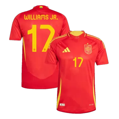 Authentic WILLIAMS JR. #17 Spain Home Soccer Jersey Euro 2024 - buybasketballnow