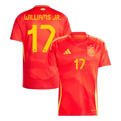 WILLIAMS JR. #17 Spain Home Soccer Jersey Euro 2024 - buybasketballnow