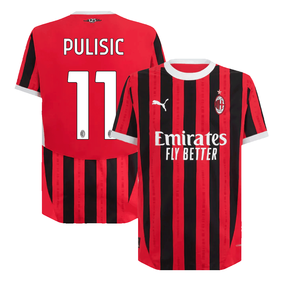 Milan R334 Authentic PULISIC #11 AC Milan Home Soccer Jersey 2024/25