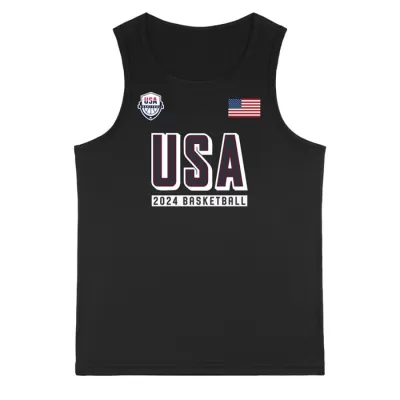 Men's 2024 USA Basketball Black Vest NBA Jersey - buybasketballnow