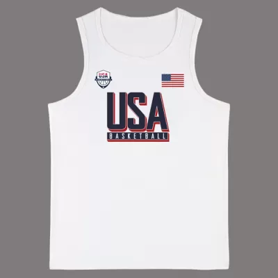 Men's 2024 USA Basketball White Vest NBA Jersey - buybasketballnow