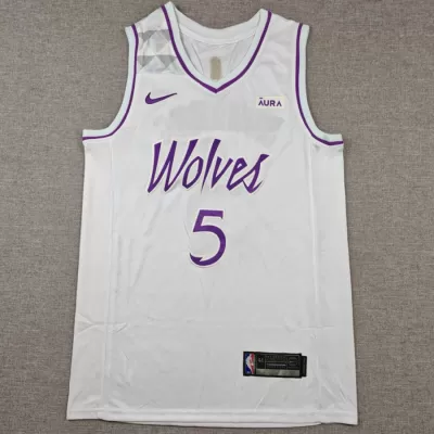 Men's EDWAROS #5 Minnesota Timberwolves Swingman NBA White Jersey 2019 - buybasketballnow