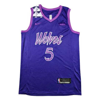 Men's EDWAROS #5 Minnesota Timberwolves Swingman NBA Purple Jersey 2019 - buybasketballnow