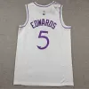 Men's EDWAROS #5 Minnesota Timberwolves Swingman NBA White Jersey 2019 - buybasketballnow