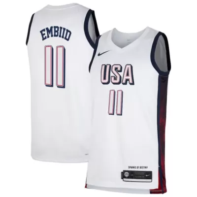 Men's 2024 USA Basketball EMBIID #11 White Swingman NBA Jersey - buybasketballnow