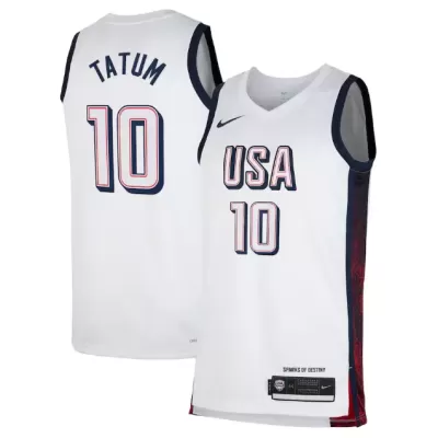 Men's 2024 USA Basketball #10 Jayson Tatum White Swingman NBA Jersey - buybasketballnow