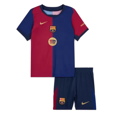 Kid's Barcelona Home Soccer Jersey Kit(Jersey+Shorts) 2024/25 Spotify Logo Without Text - buybasketballnow