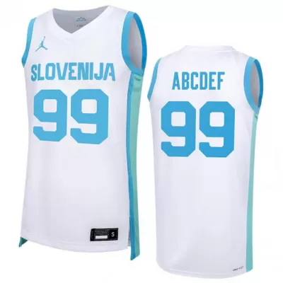 Men's ABCDEF #99 Dallas Mavericks Slovenia Swingman NBA White Jersey - Icon Edition 2023/24 - buybasketballnow