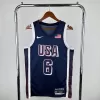 Men's 2024 USA TEAM JAMES #6 Dark Blue Swingman NBA Jersey - buybasketballnow