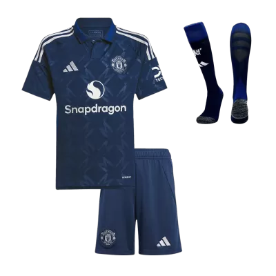 Kid's Manchester United Away Soccer Jersey Kit(Jersey+Shorts+Socks) 2024/25 - buybasketballnow