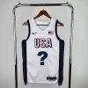 Men's 2024 USA Team White Heat Pressed Custom Swingman NBA Jersey - buybasketballnow