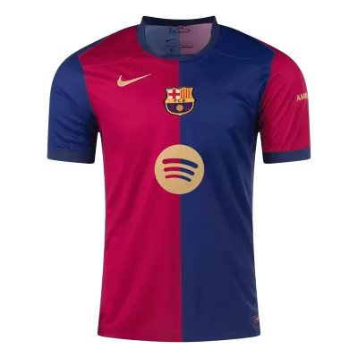 Barcelona Home Soccer Jersey 2024/25 - Spotify Logo Without Text - buybasketballnow