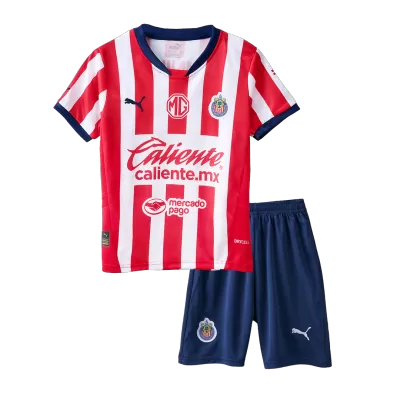 Kid's Chivas Home Soccer Jersey Kit(Jersey+Shorts) 2024/25 - buybasketballnow