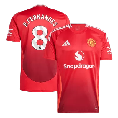 B.FERNANDES #8 Manchester United Home Soccer Jersey 2024/25 - buybasketballnow