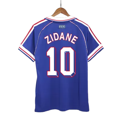 Retro ZIDANE #10 1998 France World Cup Home Soccer Jersey - buybasketballnow